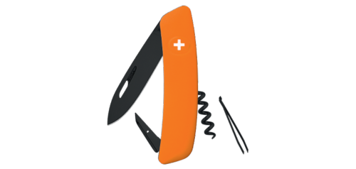 SWIZA - Couteau suisse 6 fonctions - D01 Allblack Orange