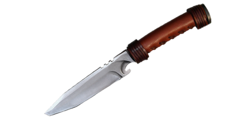 WILDSTEER - Couteau fixe outdoor avec allume-feu - Marron 