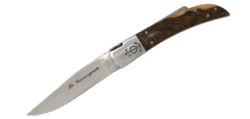 LE CAMARGUAIS - Couteau pliant artisanal - Trident soudé n°12 - Pistachier