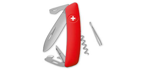 SWIZA - Couteau suisse 11 fonctions - D03 Rouge mat