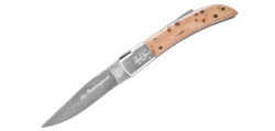 LE CAMARGUAIS - Couteau pliant artisanal - Trident soudé n°12 - Genévrier