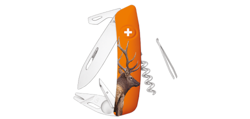 SWIZA - Couteau suisse 11 fonctions avec tire-tique - TT03 Orange Cerf