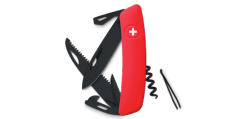 SWIZA - Couteau suisse 12 fonctions - D05 Allblack Rouge