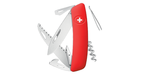 SWIZA - Couteau suisse 12 fonctions - D05 Rouge