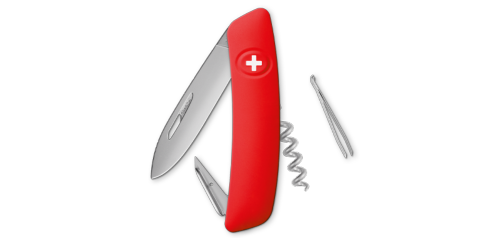 SWIZA - Couteau suisse 6 fonctions - D01 Rouge mat