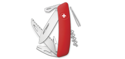 SWIZA - Couteau suisse 12 fonctions avec tire-tique - TT05 Rouge